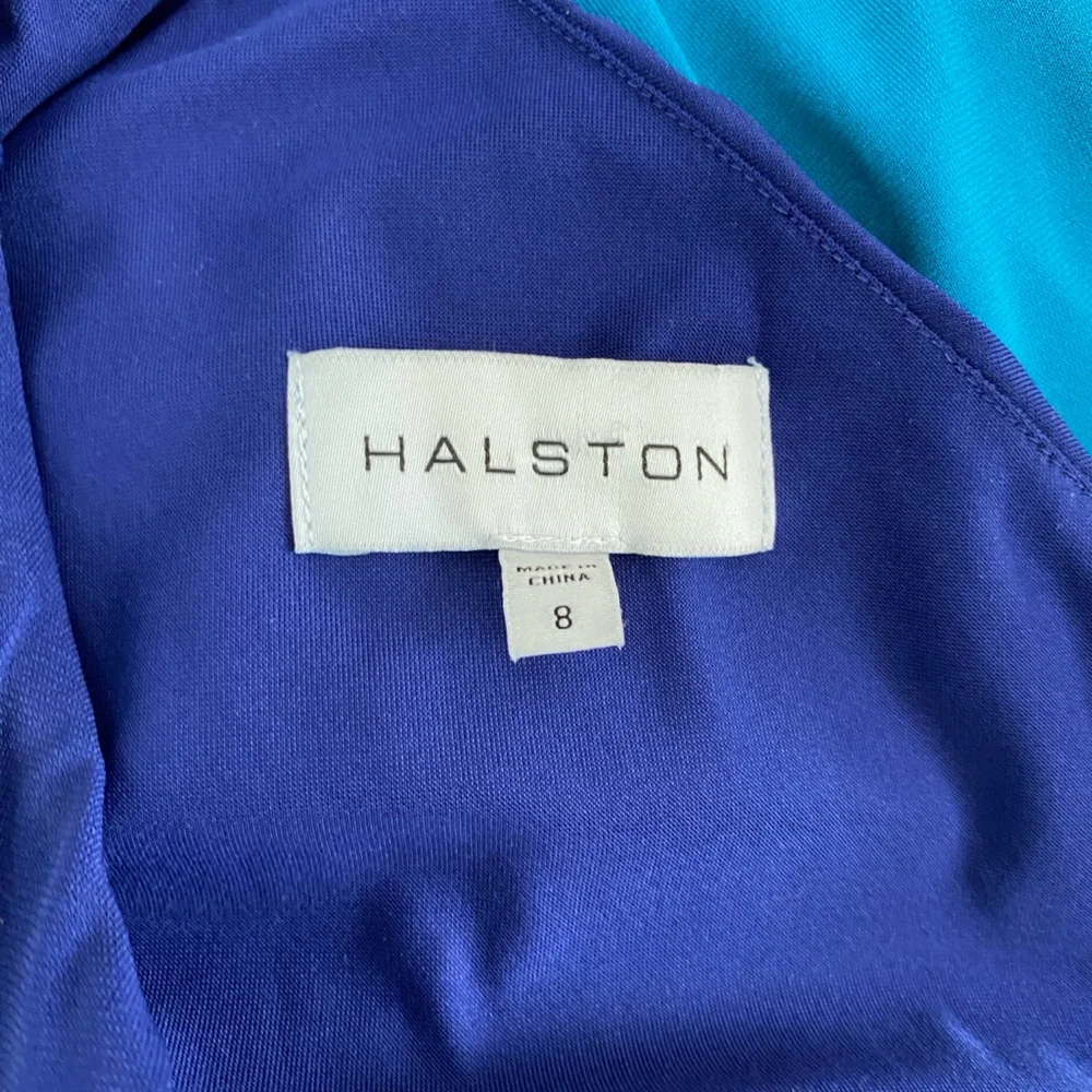 ❌SOLD❌HALSTON AJA GOWN SAPPHIRE BLUE TEAL ONE ARM LONG SLEEVE SOLD OUT SIZE 8 - Picture 12 of 12